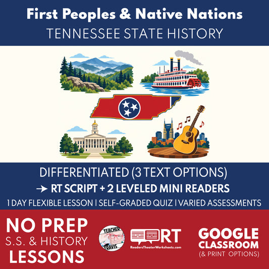 Tennessee State History | First Peoples and Native Nations of Tennessee RT Script & Mini Readers | Grades 3-5