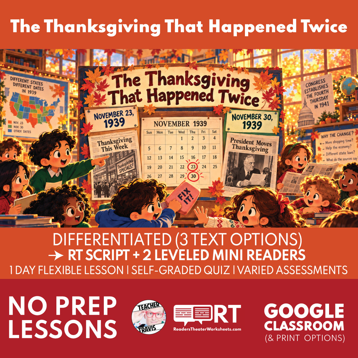 The Thanksgiving That Happened Twice | Free Thanksgiving Reader’s Theater (Grades 3–5)