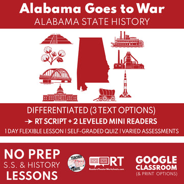Alabama Grade 5 State History | Alabama Goes to War | RT Script & Mini Readers