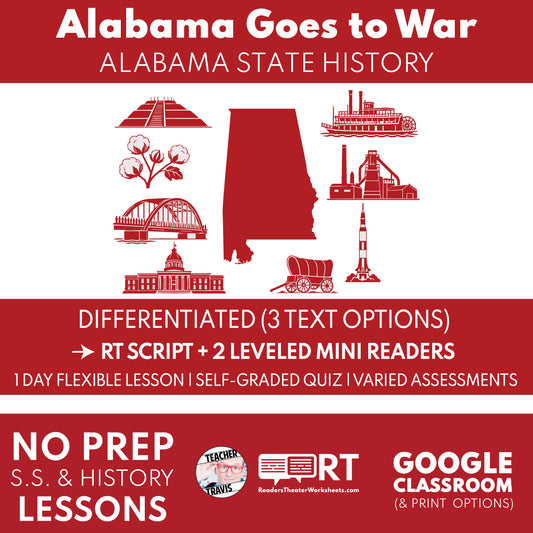 Alabama Grade 5 State History | Alabama Goes to War | RT Script & Mini Readers