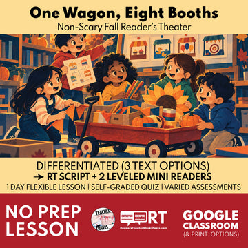 Fall Reader's Theater | One Wagon, Eight Booths | Not-Scary Halloween Alternative | Grades 3-5 FREE