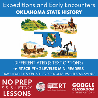Oklahoma State History | Expeditions and Early Encounters | Reader’s Theater + Mini Readers | Grade 3