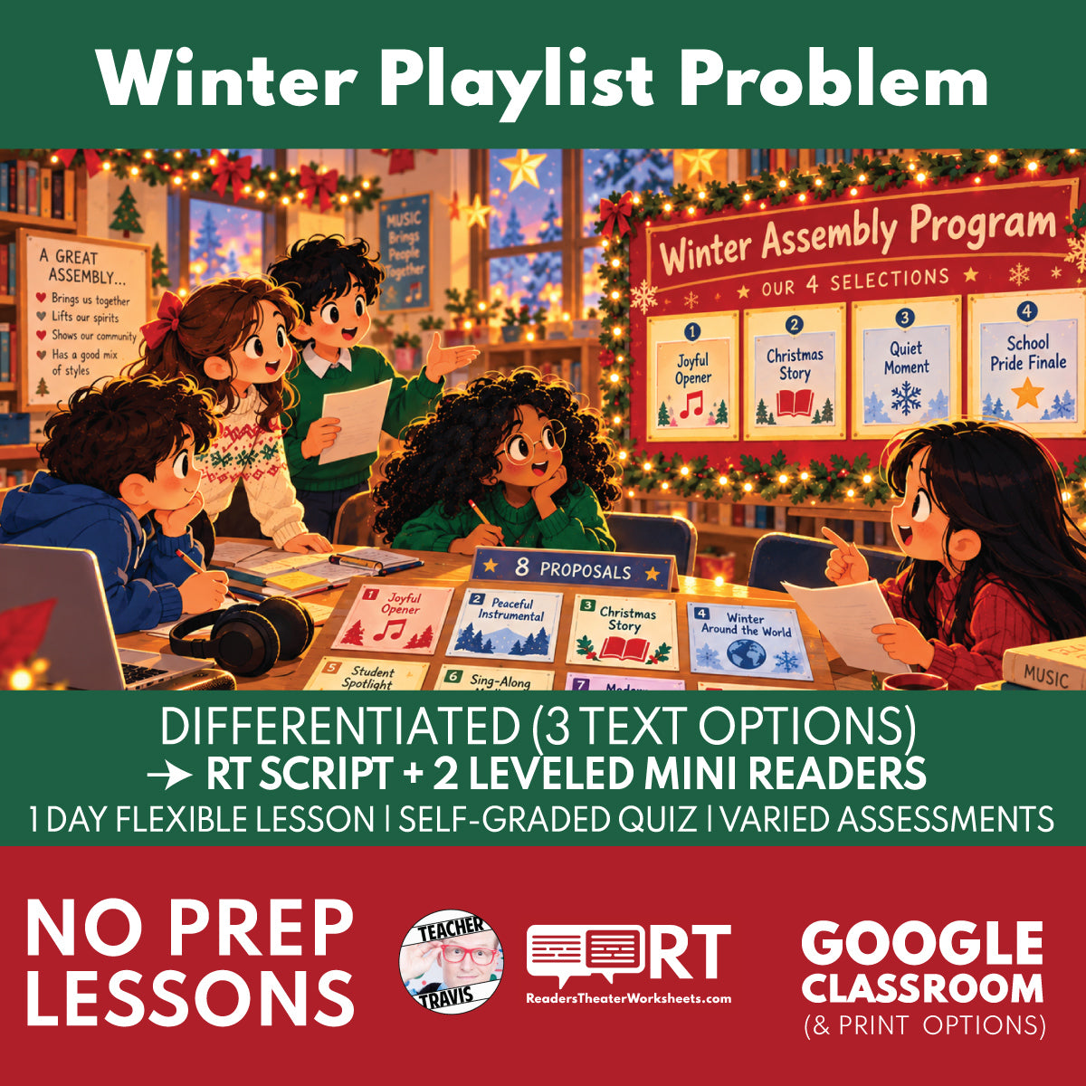The Winter Playlist Problem — FREE Reader's Theater | Grades 6–8