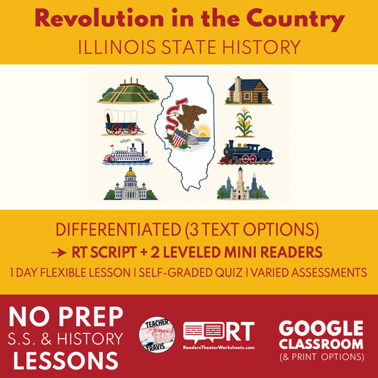 Illinois State History | Revolution in the Illinois Country RT Script and Mini Readers | Grades 3-5