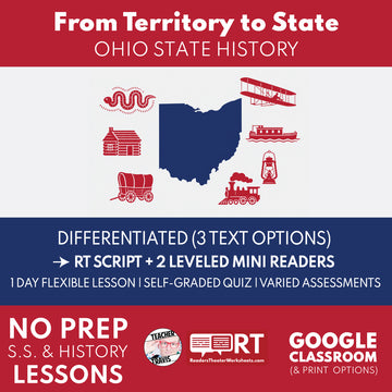 Ohio State History | From Territory to State RT Script and Mini Readers | Grades 3-5