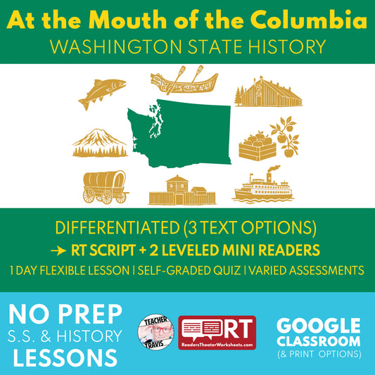 Washington State History | At the Mouth of the Columbia RT Script and Mini Readers | Grades 3-5