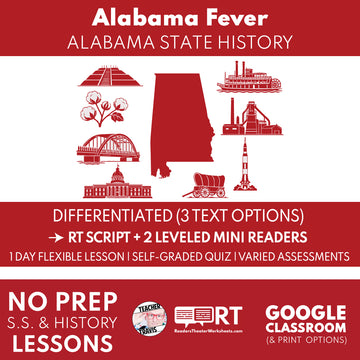 Alabama State History Grade 4 | Alabama Fever | RT Script & Mini Readers | Grades 3-5