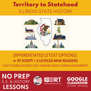 Illinois State History | Territory to Statehood RT Script and Mini Readers | Grades 3-5