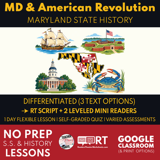Maryland State History | Maryland and the American Revolution RT Script and Mini Readers | Grades 3-5