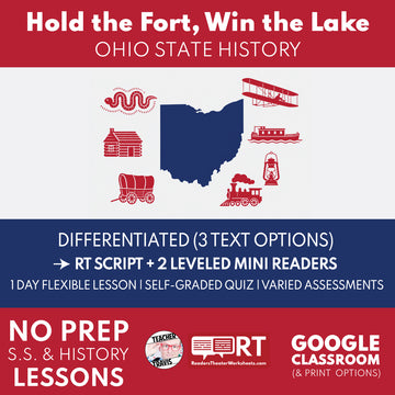 Ohio State History | Hold the Fort Win the Lake RT Script and Mini Readers | Grades 3-5