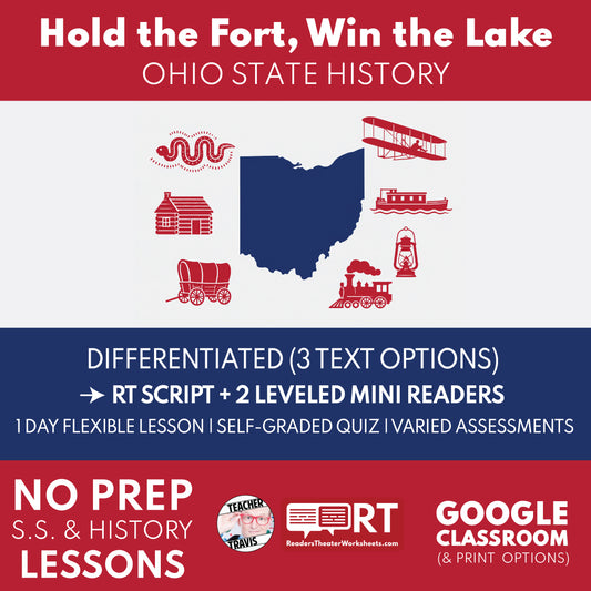 Ohio State History | Hold the Fort Win the Lake RT Script and Mini Readers | Grades 3-5