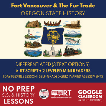 Oregon State History | Fort Vancouver & Oregon Country Fur Trade RT Script and Mini Readers | Grades 3-5