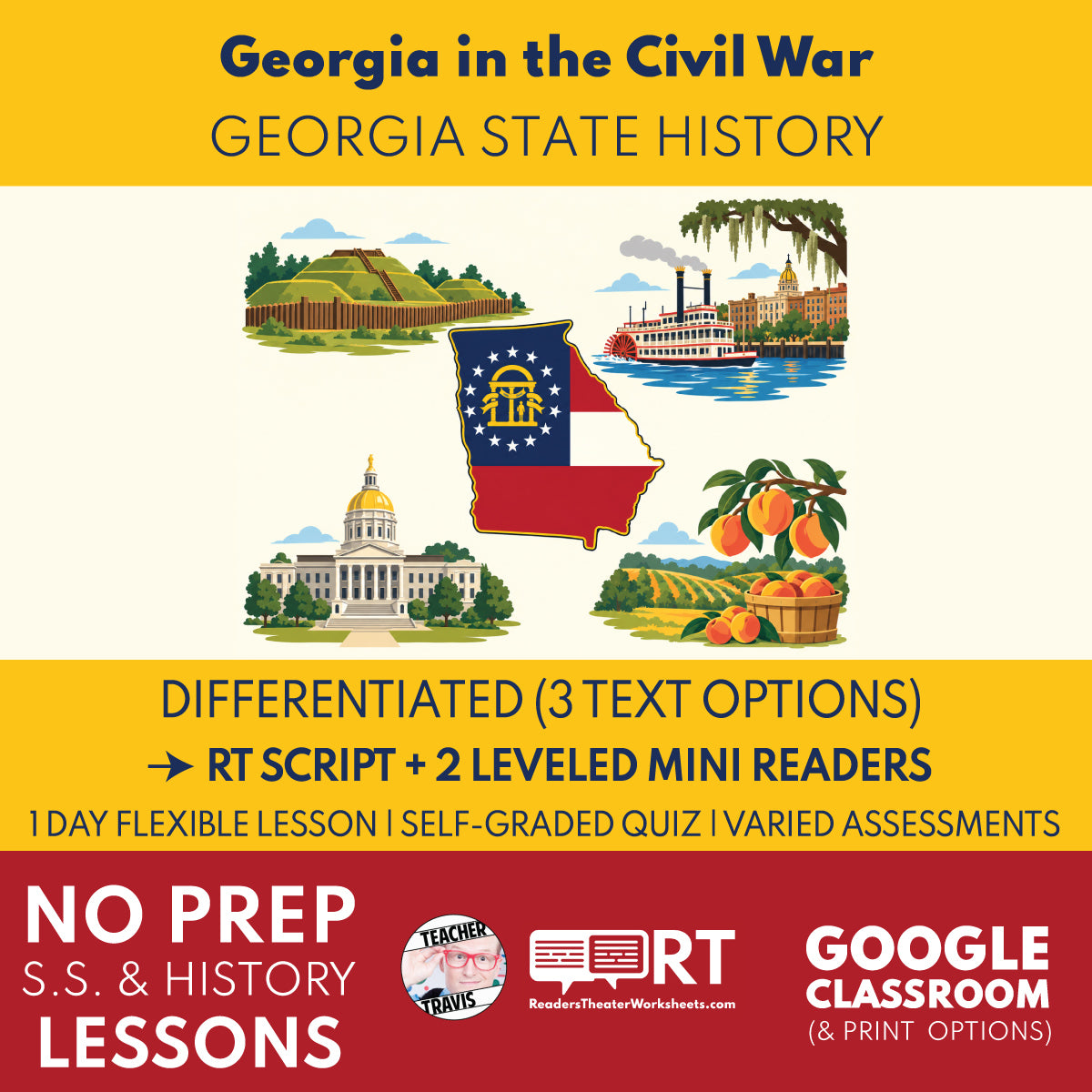 Georgia State History | Georgia in the Civil War RT Script & Mini Readers | Grades 3-5