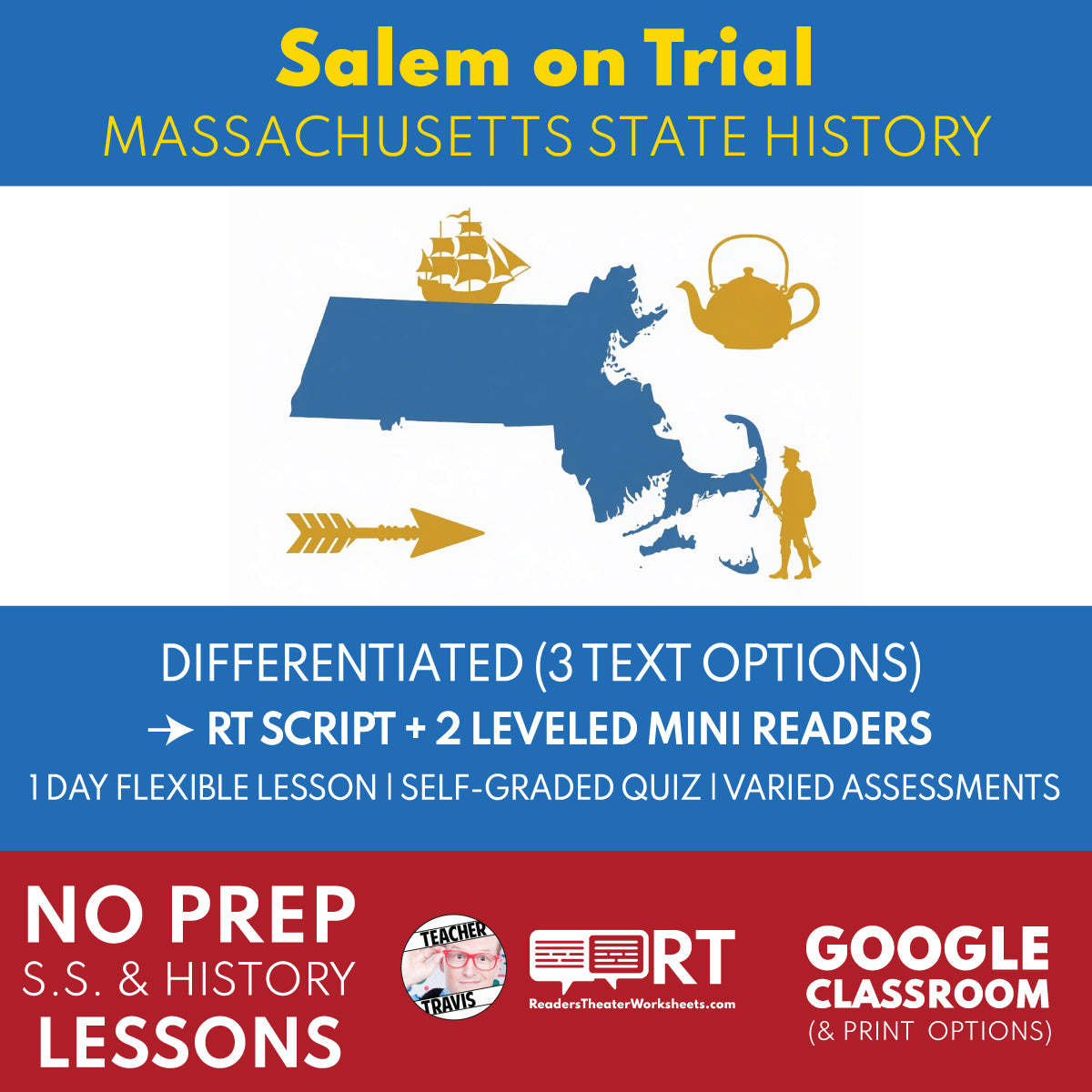 Massachusetts State History | Salem on Trial RT Script and Mini Readers | Grades 3-5
