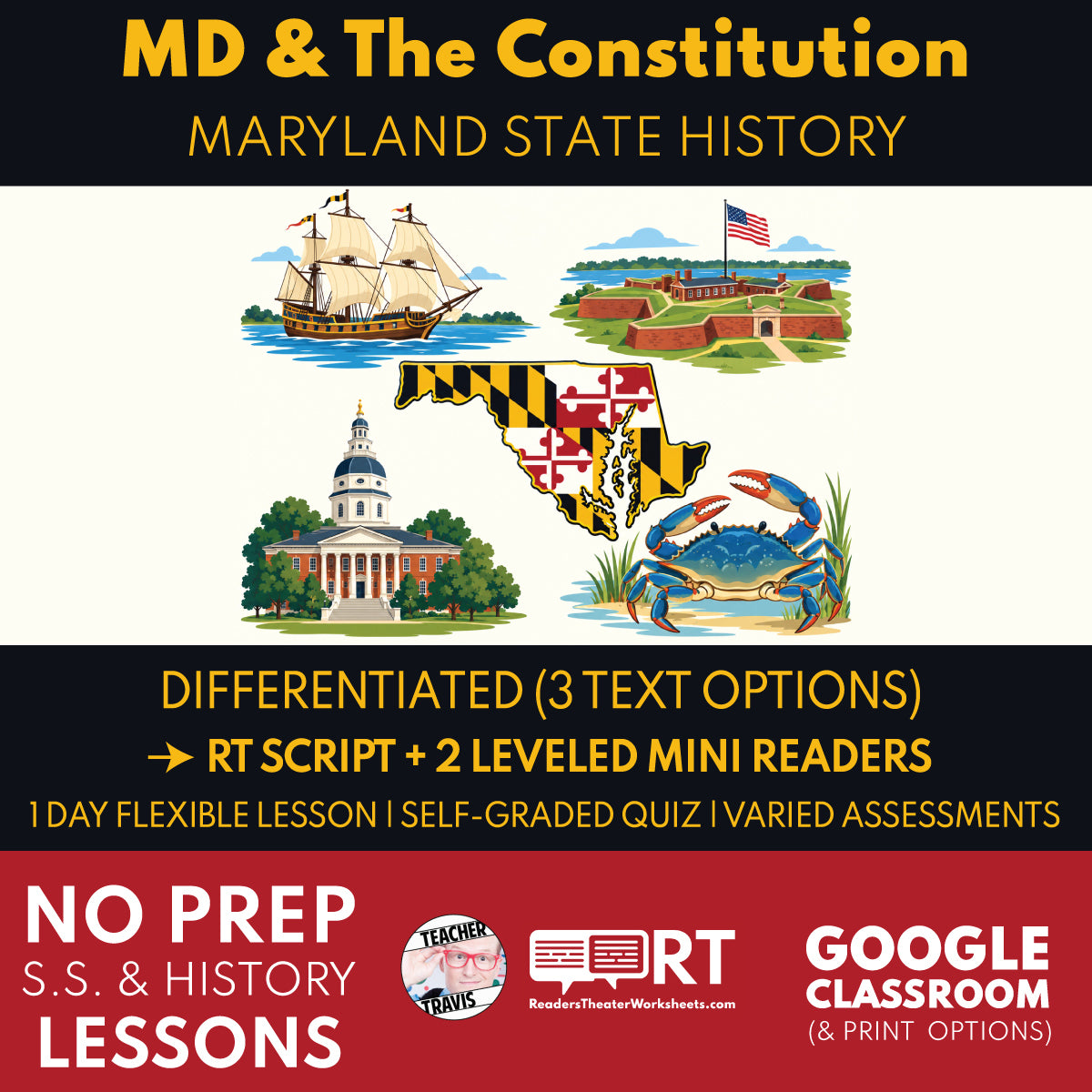 Maryland State History | Maryland and the Constitution RT Script and Mini Readers | Grades 3-5