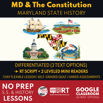 Maryland State History | Maryland and the Constitution RT Script and Mini Readers | Grades 3-5