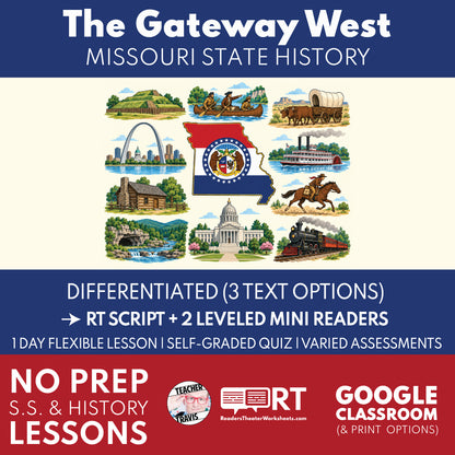 Missouri State History | Missouri: Gateway West RT Script & Mini Readers | Grades 3-5