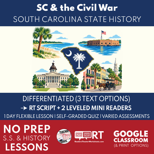 South Carolina State History | South Carolina and the Civil War RT Script & Mini Readers | Grade 8