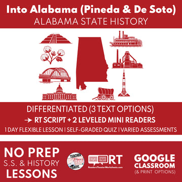 Alabama State History | Into Alabama RT Script & Mini Readers | Grades 3-5