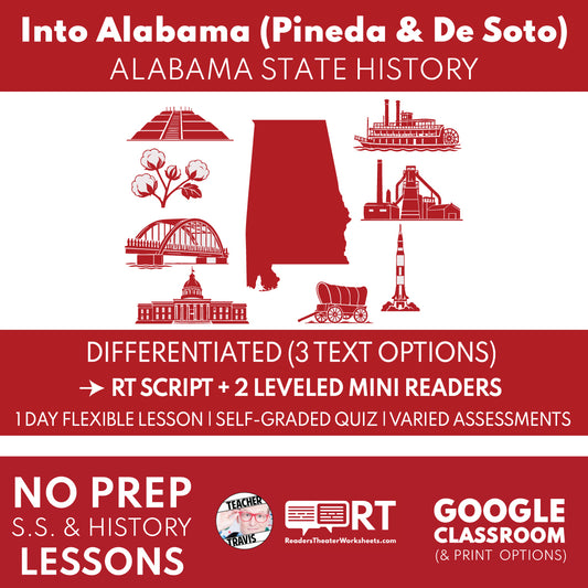 Alabama State History | Into Alabama RT Script & Mini Readers | Grades 3-5
