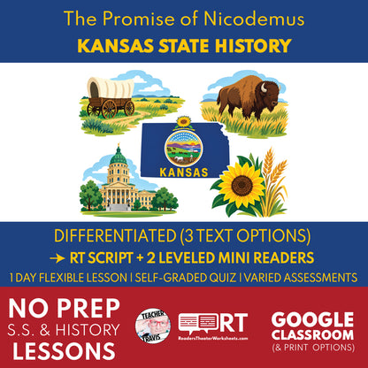 Kansas State History | The Promise of Nicodemus Reader’s Theater + Mini Readers | Grade 7
