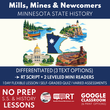 Minnesota State History | Mills, Mines, and Newcomers RT Script and Mini Readers | Grades 6-8