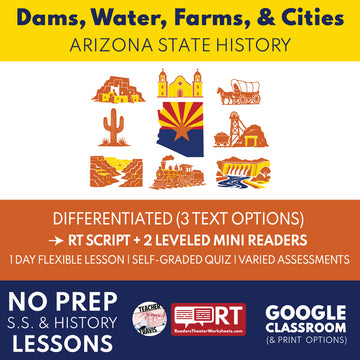 Arizona State History | Dams, Water, Farms, and Growing Cities RT Script and Mini Readers | Grades 3-5