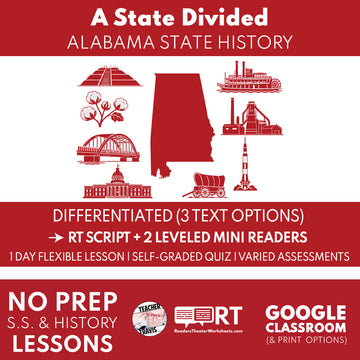 Alabama State History Grade 4 | A State Divided | RT Script & Mini Readers | Grades 3-5