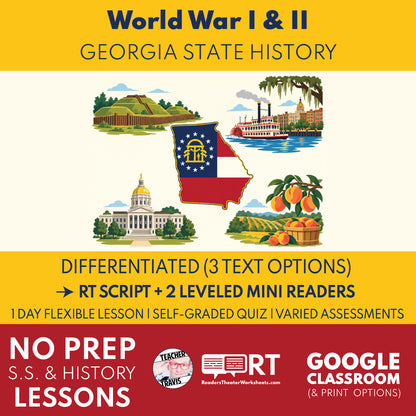 Georgia State History | Georgia from World War I through World War II RT Script & Mini Readers | Grades 3-5