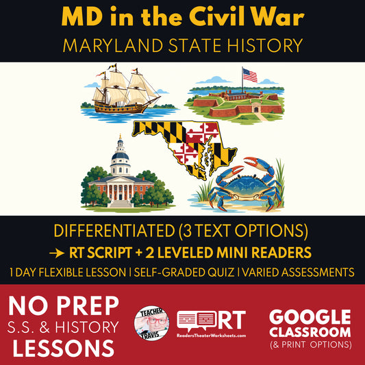 Maryland State History | Maryland in the Civil War RT Script and Mini Readers | Grades 3-5