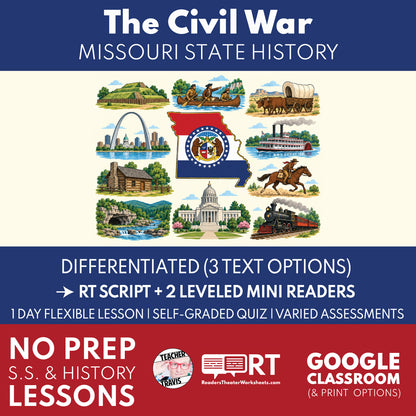 Missouri State History | Missouri in the Civil War RT Script & Mini Readers | Grades 3-5