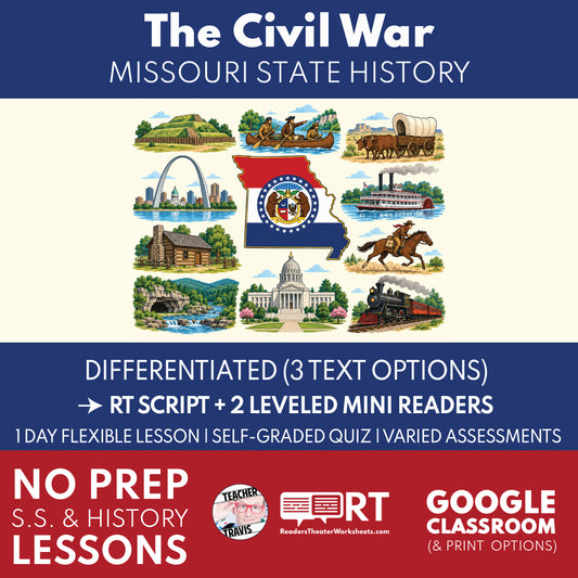 Missouri State History | Missouri in the Civil War RT Script & Mini Readers | Grades 3-5