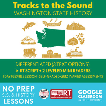 Washington State History | Tracks to the Sound RT Script and Mini Readers | Grades 3-5
