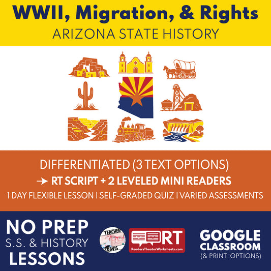Arizona State History | World War II, Migration, and Rights RT Script and Mini Readers | Grades 3-5