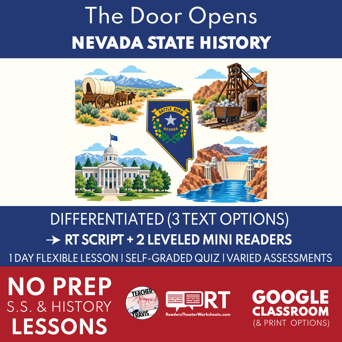 Nevada State History | The Door Opens RT Script + Mini Readers | Grade 4