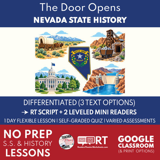 Nevada State History | The Door Opens RT Script + Mini Readers | Grade 4