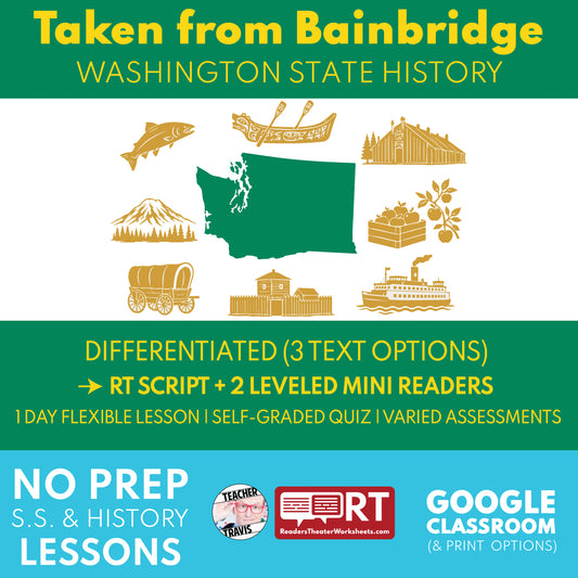 Washington State History | Taken from Bainbridge RT Script and Mini Readers | Grades 3-5