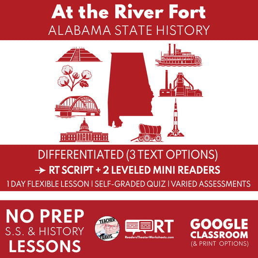 Alabama State History | At the River Fort RT Script & Mini Readers | Grades 3-5