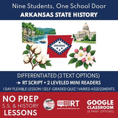 Arkansas State History | Little Rock Nine & Central High Reader’s Theater + Mini Readers | Grade 4