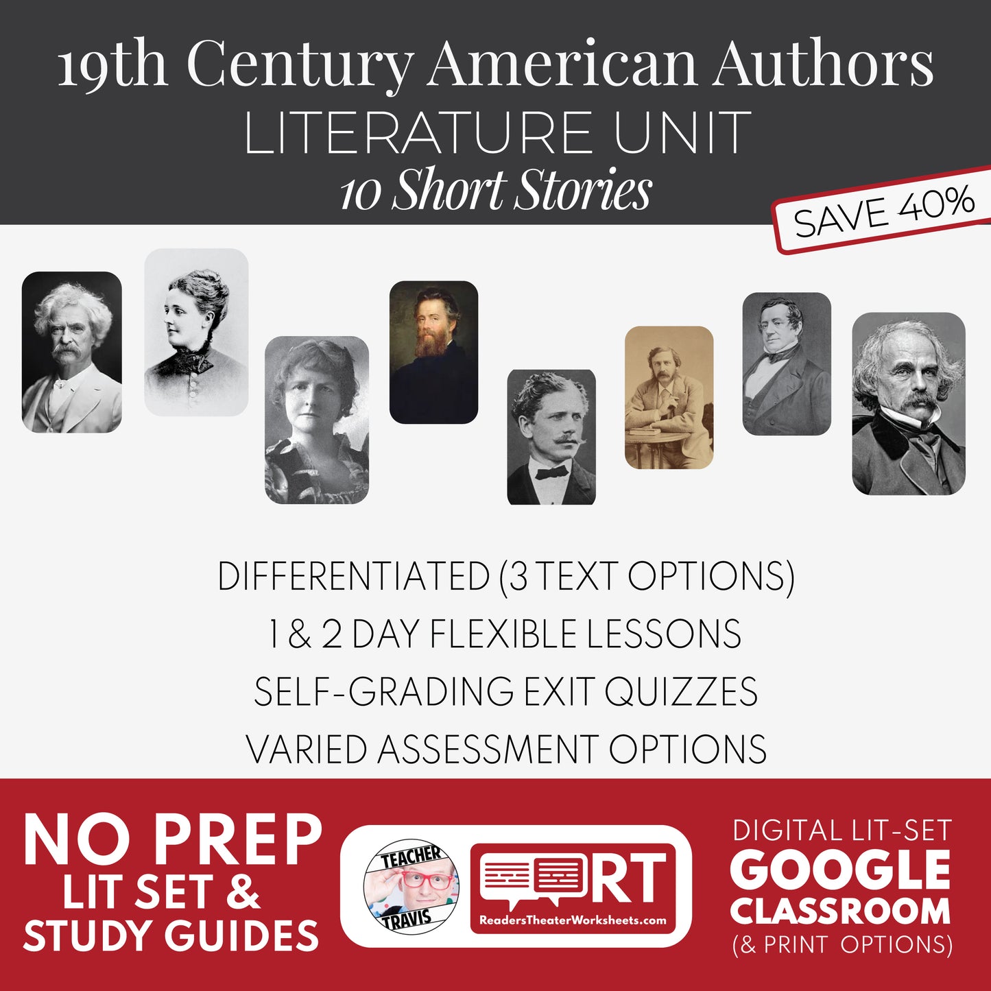 19th Century American Authors Short Story Literature Bundle (10 Titles)