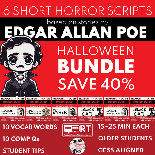 Edgar Allan Poe Reader's Theater Scripts Bundle (6) | SAVE 40%