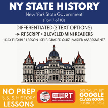 New York State History | State Government RT Script and Mini Readers | Grades 3-5