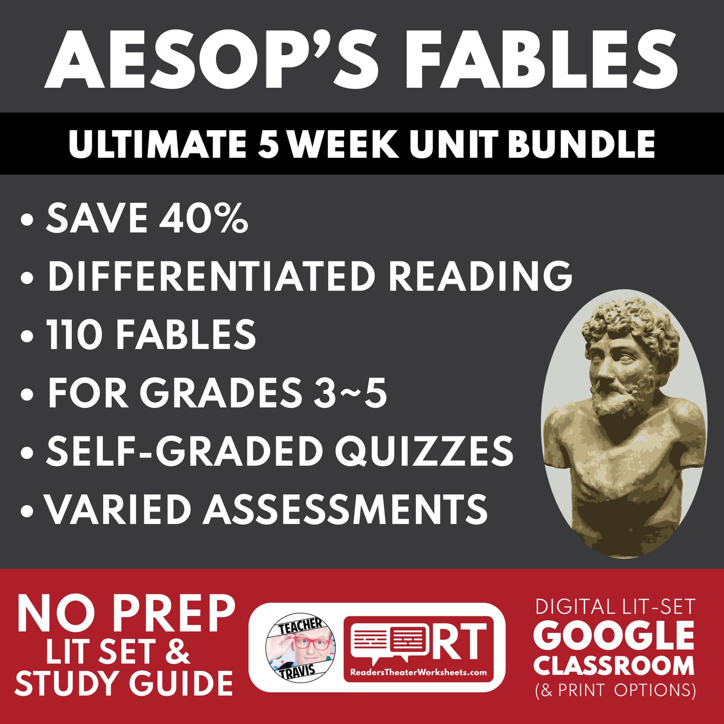 Ultimate Aesop's Fables Study Guide Bundle | 110 Fables | 5 Week Lesson Plan