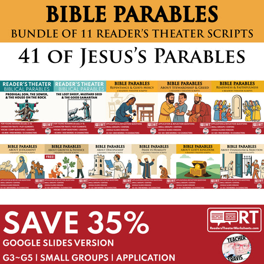41 Parables of Jesus | Readers Theater Script Bundle | Grades 3 to 5 - ["Bible Parable","Bible Teachings","Grades 3-5"]
