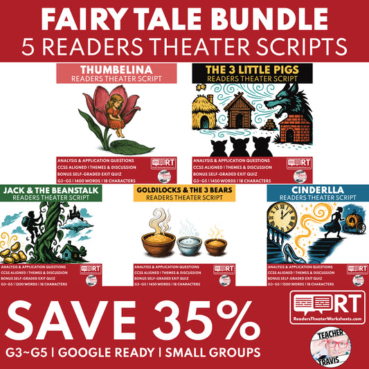 Famous Fairy Tales Readers Theater Script Bundle (5) SAVE 35% - ["Bundle","Fairy Tale"]