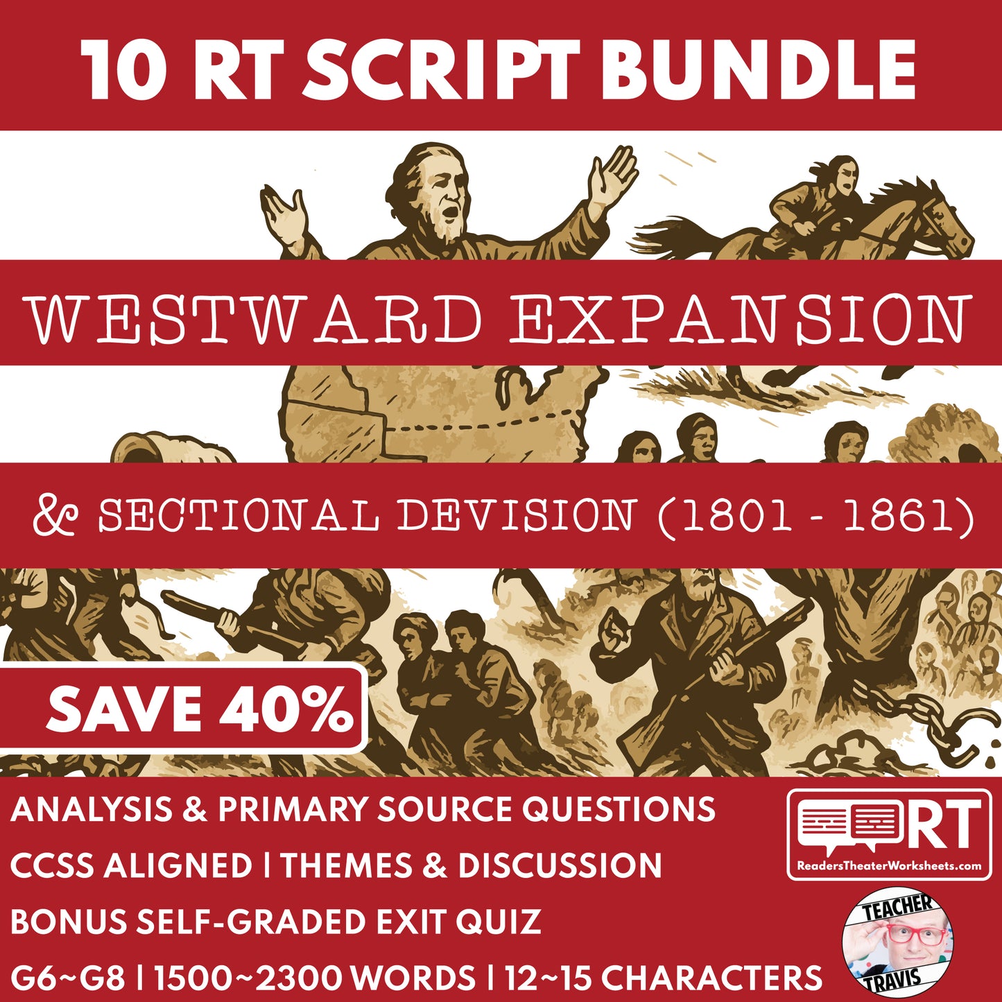 U.S. History Westward Expansion (1801 -1861) Readers Theater Script Bundle (10) - ["U.S. History - Westward Expansion (1801\u202f\u2013\u202f1861)"]