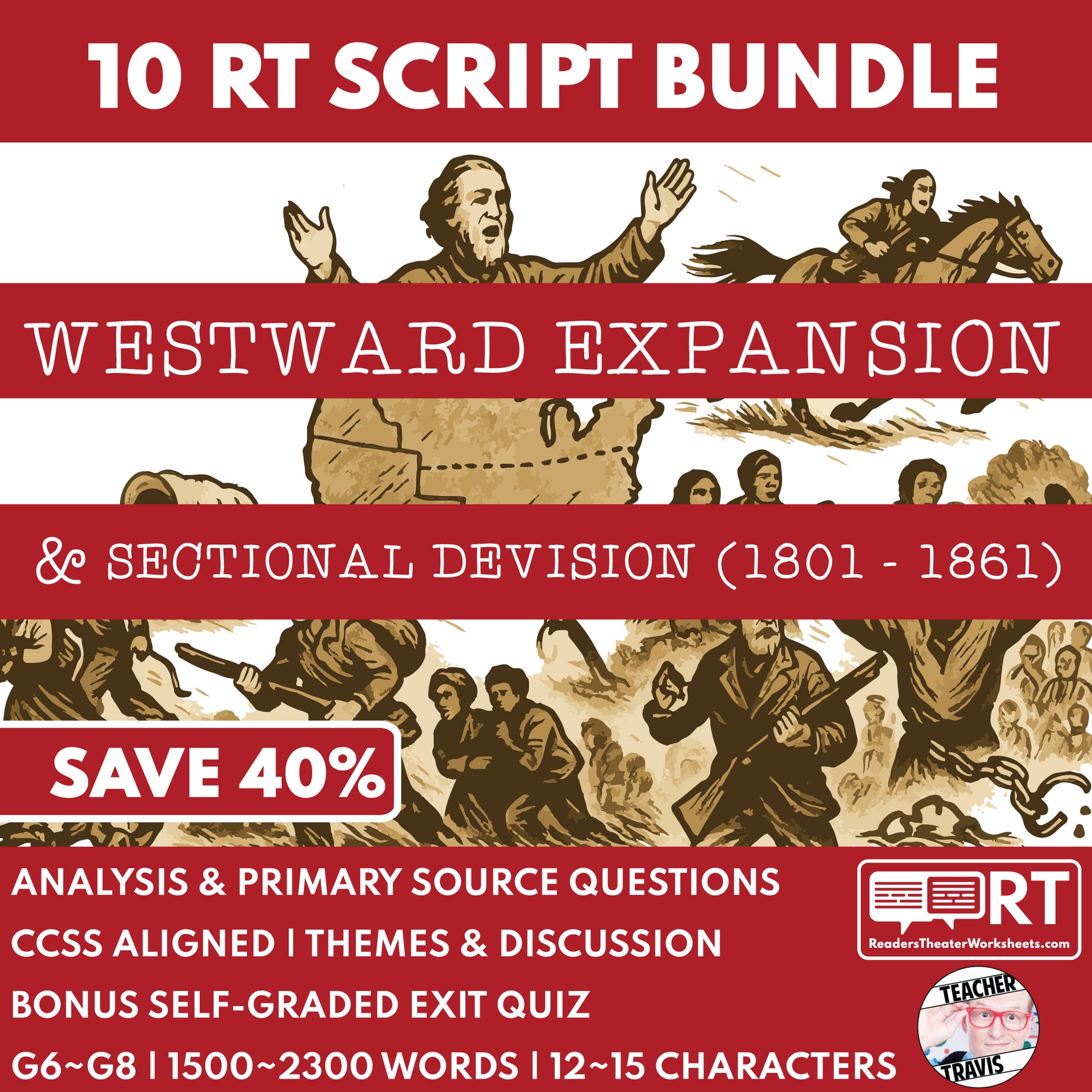 U.S. History Westward Expansion (1801 -1861) Readers Theater Script Bundle (10) - ["U.S. History - Westward Expansion (1801\u202f\u2013\u202f1861)"]