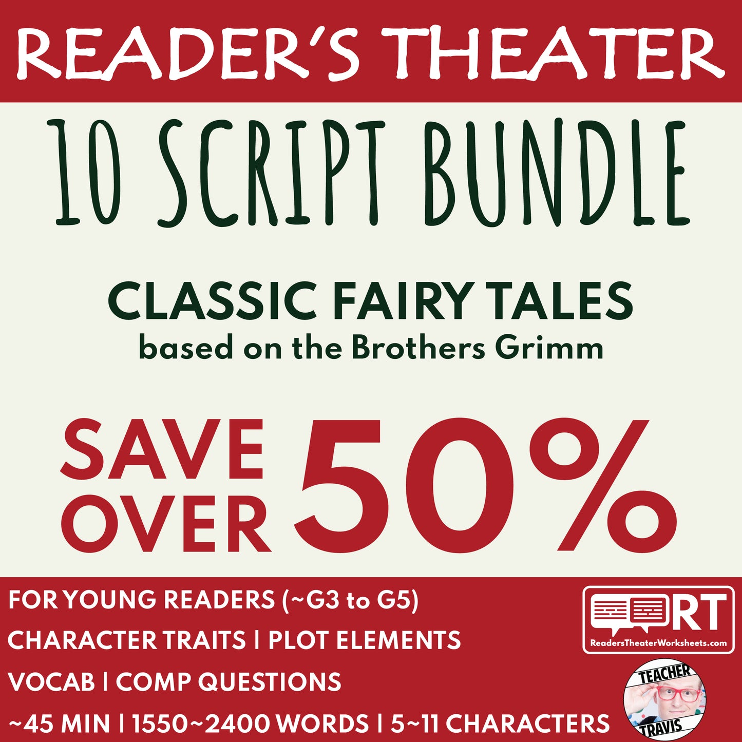 Brothers Grimm Fairy Tales Reader's Theater Script Bundle (10) | SAVE 50%