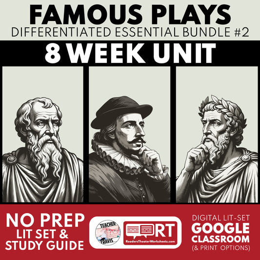 Best 8 Plays for ELA | Differentiated Study Guide & Analysis for Grades 9 to 10 | Bundle cover image