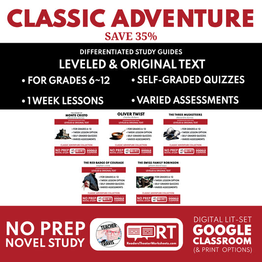 Classic Adventure Lit Study Guides Bundle classroom resource bundle cover